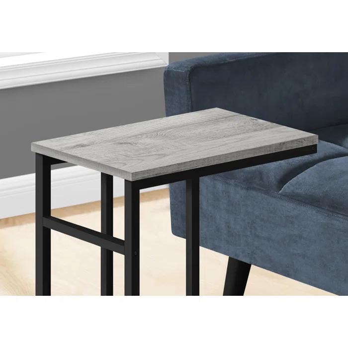 Accent Table C-shaped, End, Side, Snack, Living Room, Bedroom, Metal, Laminate, Contemporary