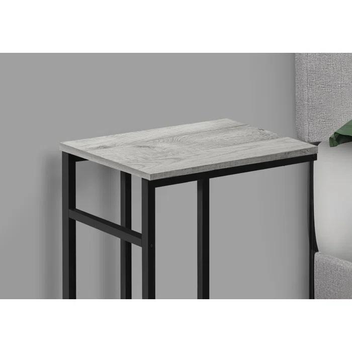Accent Table C-shaped, End, Side, Snack, Living Room, Bedroom, Metal, Laminate, Contemporary