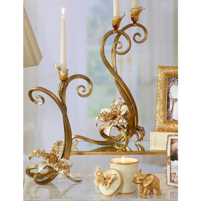 Roselyn Orchid Double Candlestick