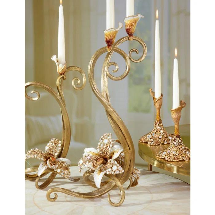 Roselyn Orchid Double Candlestick