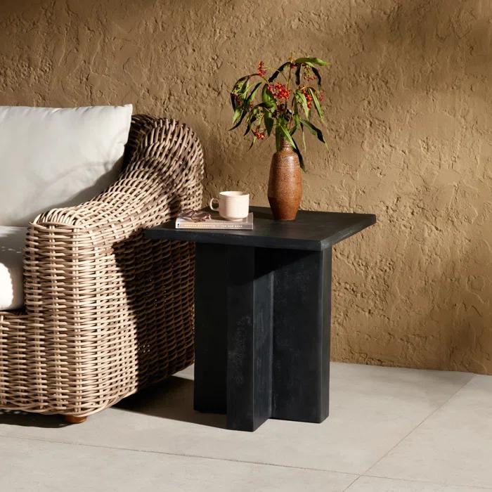 Marlow Aged Grey Lightweight Aluminum Outdoor Side Table