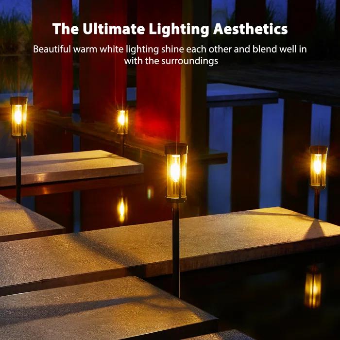 LETMY Solar Powered Integrated LED Pathway Light Pack (Set of 6)