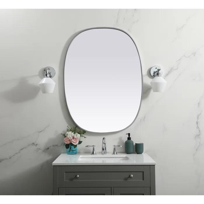 Sabine Metal Curved Oval Wall Mirror