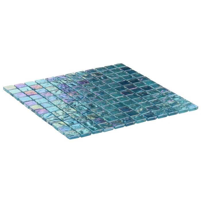 Speckle 11.73" x 11.73" Iridescent 1" Squares Glass Mosaic Wall Tile (0.95 Sq. Ft. / Sheet)