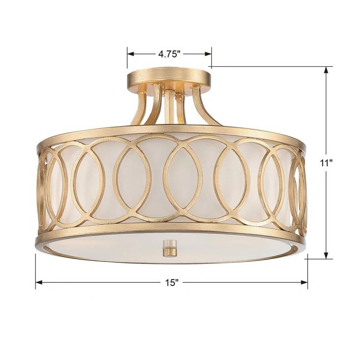 Crystorama Lighting Graham 3 - Light Semi-Flush Mount in  Antique Gold
