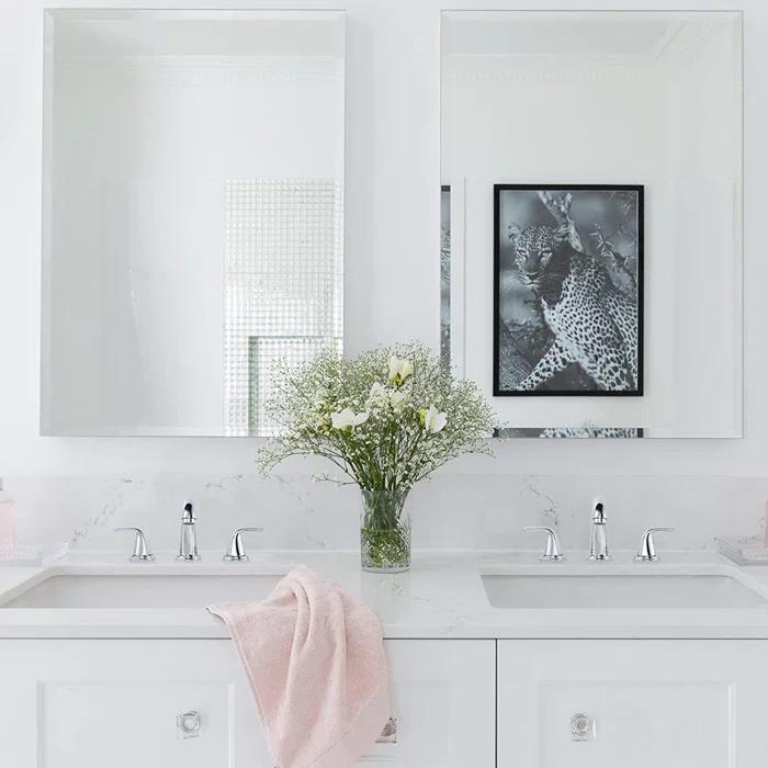 Aleasha Widespread Bathroom Sink Faucet, 3 Hole Faucet With Pop-Up Drain