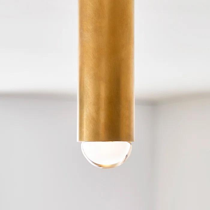 Natural Brass and Crystal LED Flush Mount Light