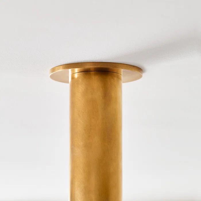 Natural Brass and Crystal LED Flush Mount Light