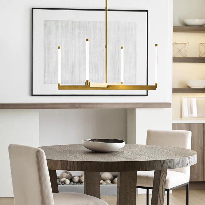 Phobos Sculptural LED Chandelier in Natural Brass, 36" Diameter