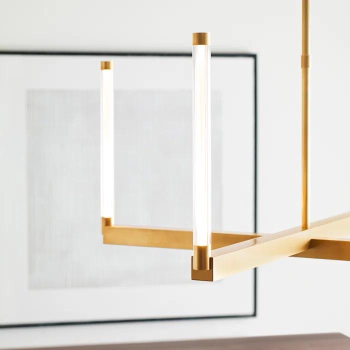 Phobos Sculptural LED Chandelier in Natural Brass, 36" Diameter