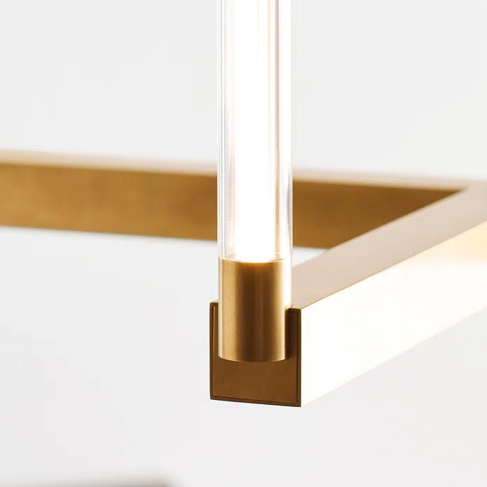 Phobos Sculptural LED Chandelier in Natural Brass, 36" Diameter