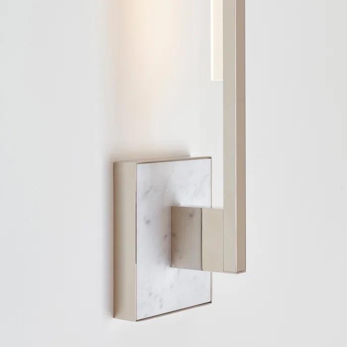 Polished Nickel White Marble Dimmable LED Wall Sconce