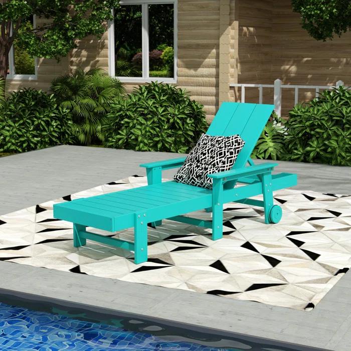 Arellanes 77.6" Long Outdoor All-Weather Poly Reclining Single Chaise