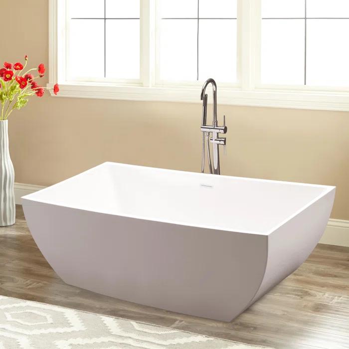 66.9" x 33" Freestanding Soaking Bathtub