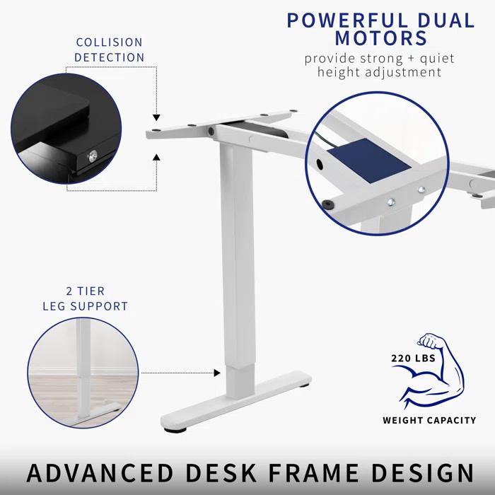 VIVO Electric Dual Motor Standing Desk Frame, E-200 Series