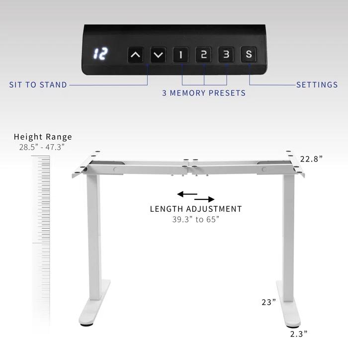 VIVO Electric Dual Motor Standing Desk Frame, E-200 Series