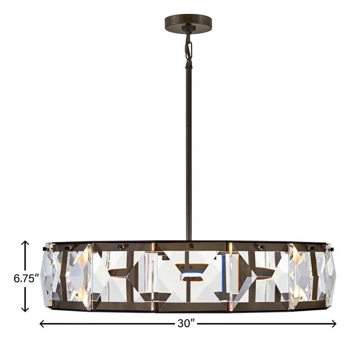 Jolie Integrated LED Drum Chandelier w/ Crystal Accents