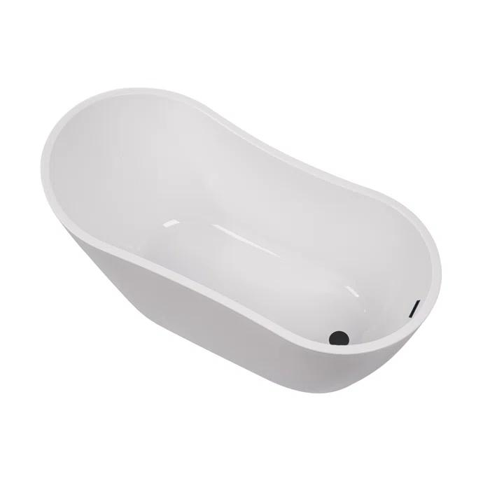 Maya 55" x 28" Freestanding Soaking Acrylic Bathtub