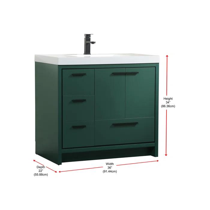 Mercury Row® Southmead 36'' Single Bathroom Vanity with Resin Top