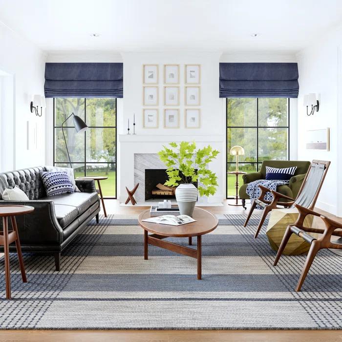 Hurley Plaid Wool Area Rug