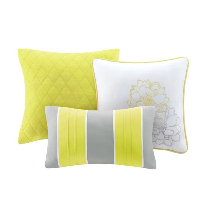 Madison Park Lola Floral 6 Piece Reversible Cotton Quilt Set