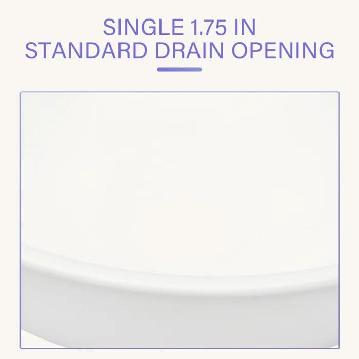 13X13 Inch White Ceramic Circular Vessel Bathroom Sink