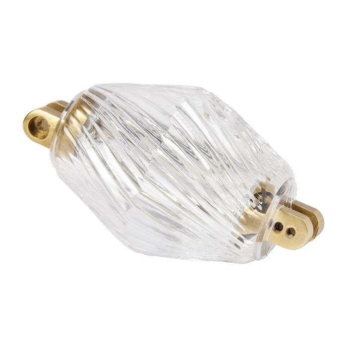 Natural Brass and Crystal Outdoor LED Chandelier