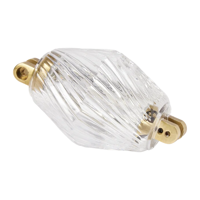 Natural Brass and Crystal Outdoor LED Chandelier