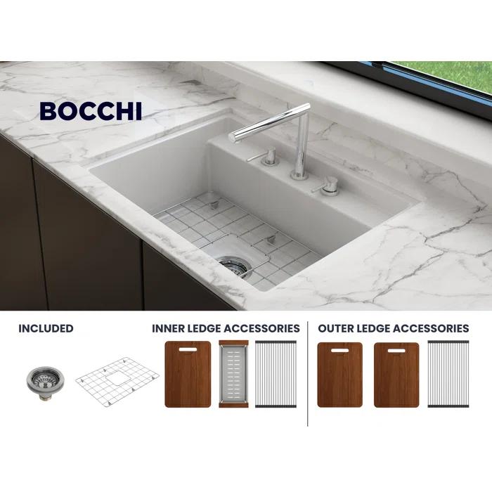 Baveno 27'' L Dual Mount Single Bowl Fireclay Kitchen Sink
