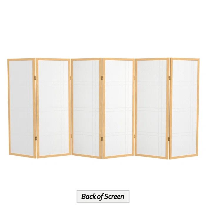 4 ft. Tall Shoji Privacy Screen w Strong Shade (6 Panels / Natural)