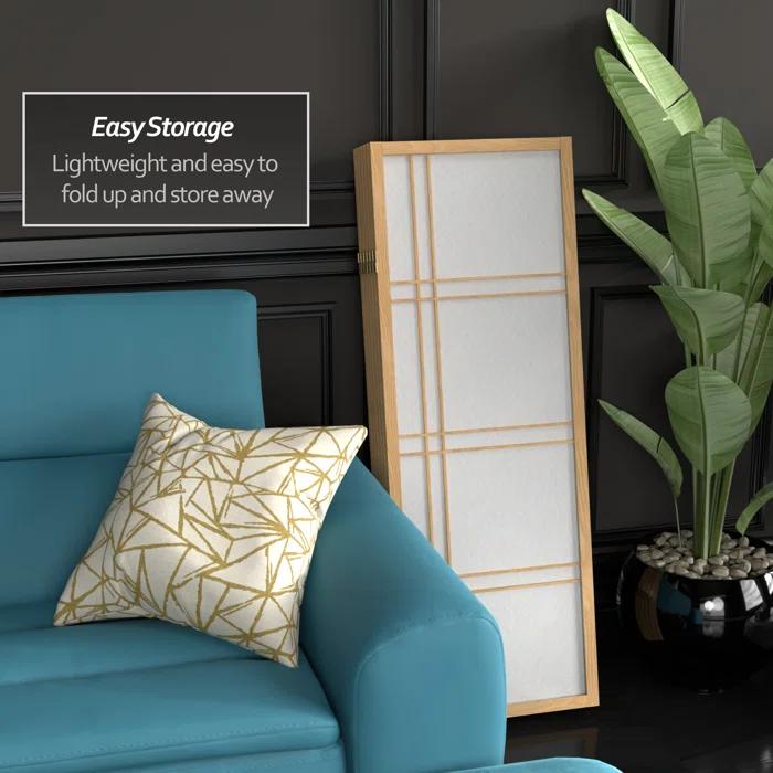4 ft. Tall Shoji Privacy Screen w Strong Shade (6 Panels / Natural)