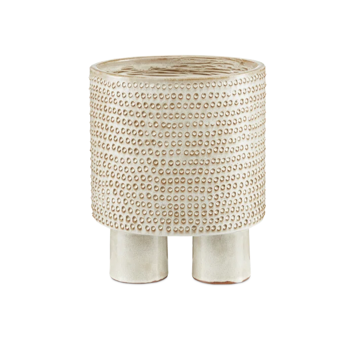 Ivory Handcrafted Ceramic Decorative Bowl with Dimpled Design