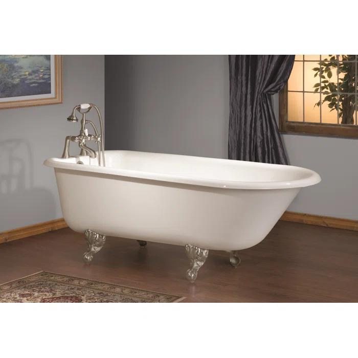 Rosdorf Park Jalaya 54'' x 30'' Freestanding Soaking Cast Iron Bathtub