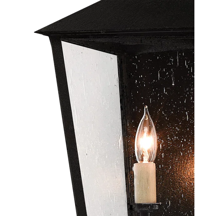 Midnight Black Iron 2-Light Outdoor Wall Lantern
