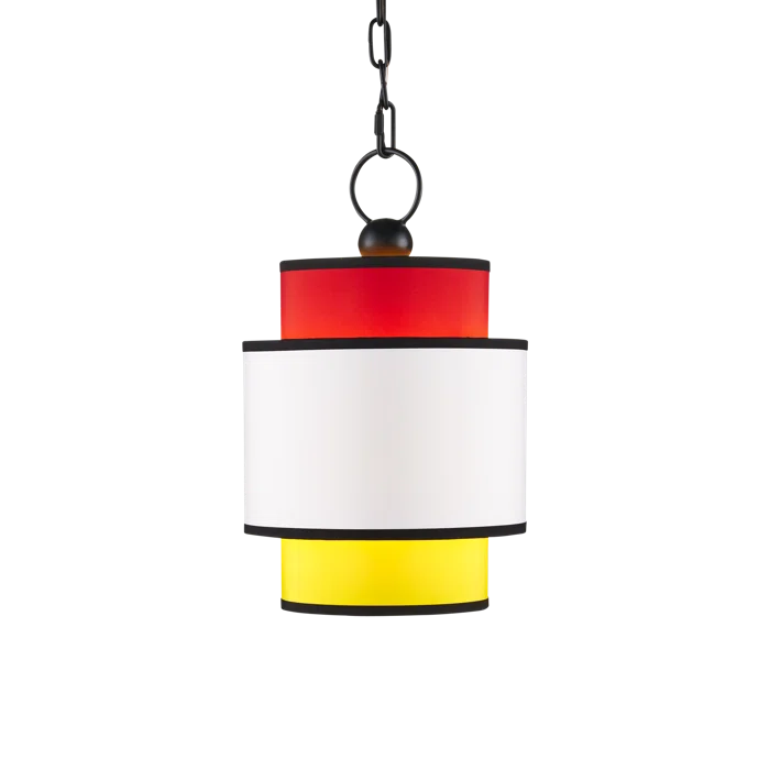 Mathias Mini Pendant with Incandescent Light in Satin Black and Multi-Color