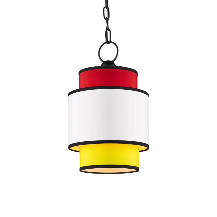Mathias Mini Pendant with Incandescent Light in Satin Black and Multi-Color