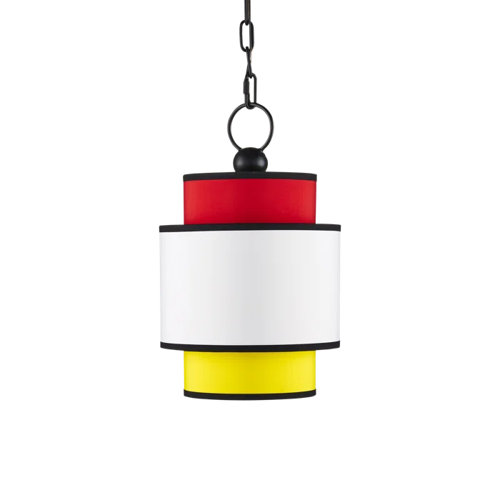 Mathias Mini Pendant with Incandescent Light in Satin Black and Multi-Color