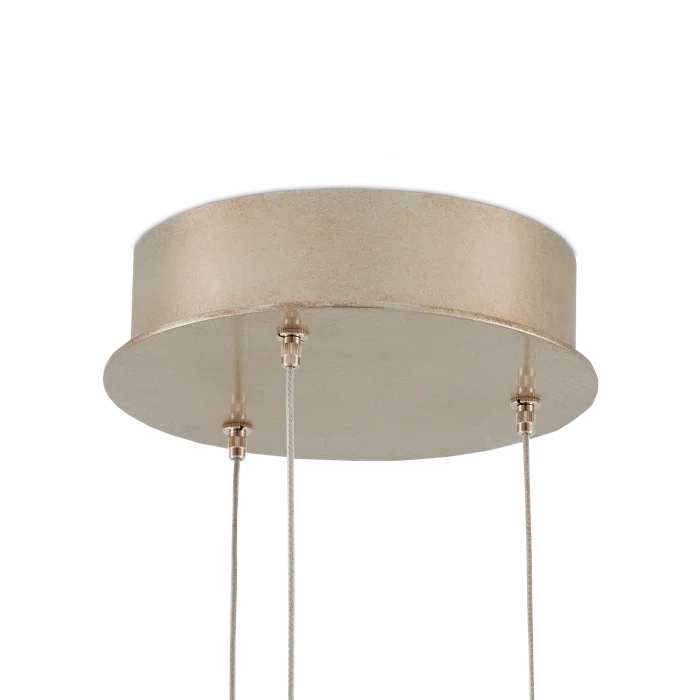 Silver Rattan Tear Drop 3-Light LED Island Pendant