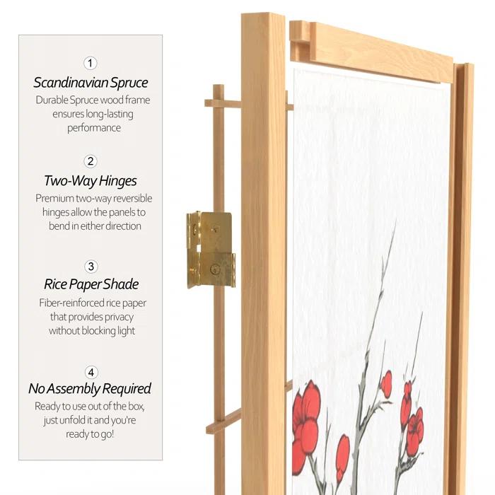 7 ft. Natural 3-Panel Room Divider