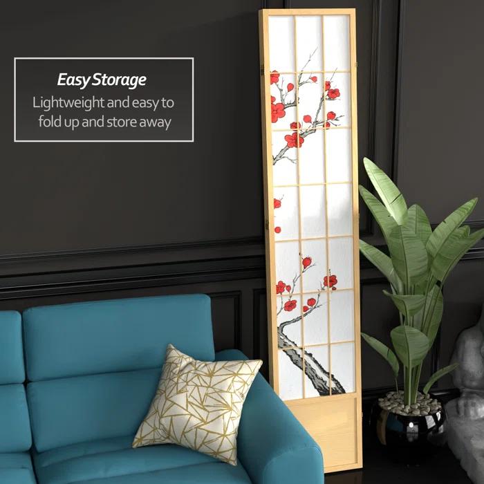 7 ft. Natural 3-Panel Room Divider