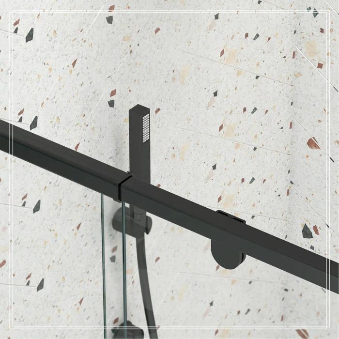38-42" W x 71" H Flush Glass Shower Door Reversible Installation