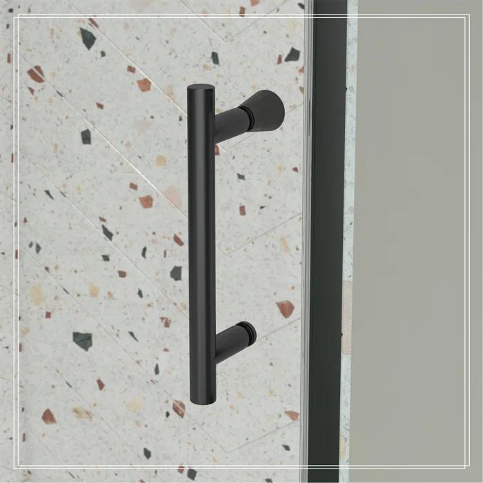 38-42" W x 71" H Flush Glass Shower Door Reversible Installation