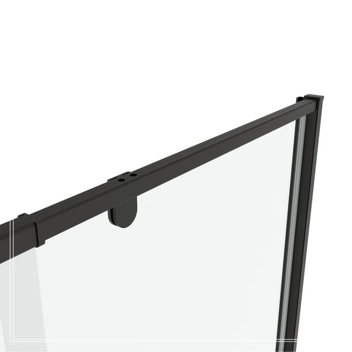 38-42" W x 71" H Flush Glass Shower Door Reversible Installation