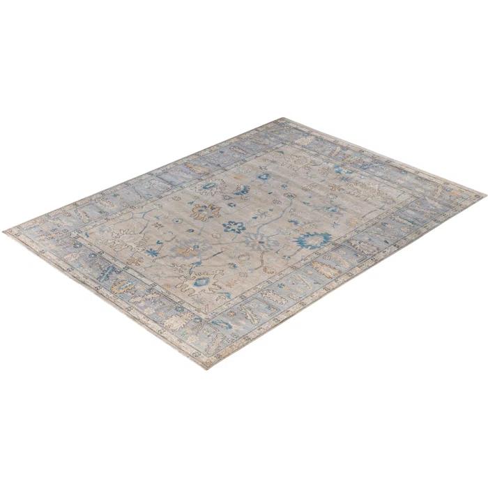 Solo Rugs One-of-a-Kind Rectangle 9'10" X 13'5" Wool Area Rug Ivory/Blue/Gray/Yellow