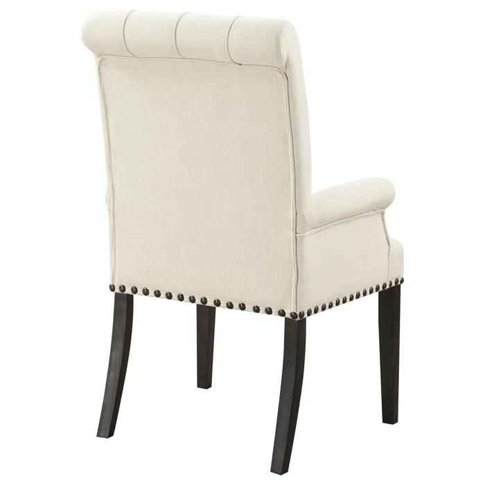 Alana Tufted Back Upholstered Arm Chair Beige