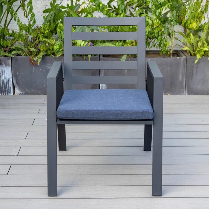 7-Piece Patio Dining Set With 60" Round Aluminum Dining Table And 6 Dining Armchair