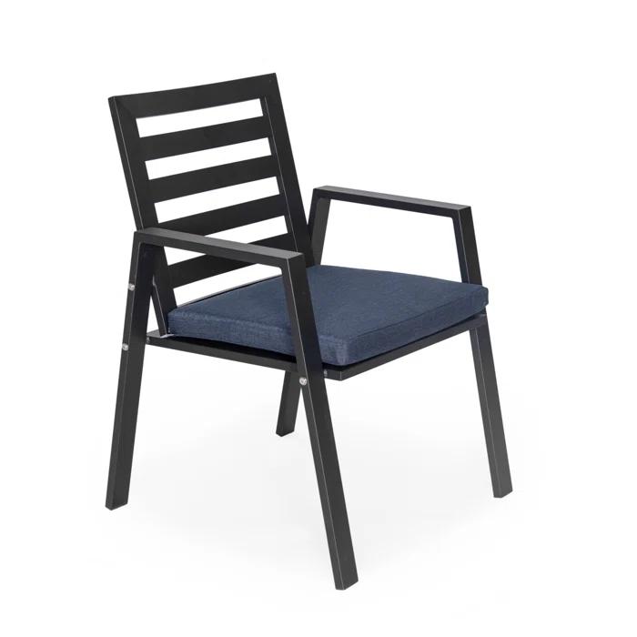 7-Piece Patio Dining Set With 60" Round Aluminum Dining Table And 6 Dining Armchair