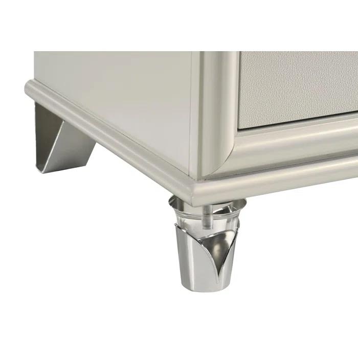 Olivia 2-Drawer Nightstand Bedside Table Pearl White