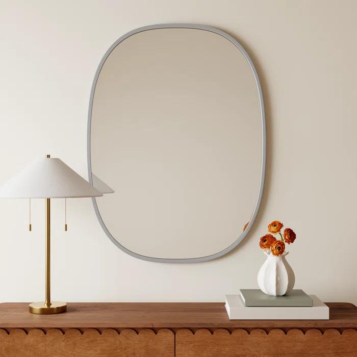 Sabine Metal Curved Oval Wall Mirror