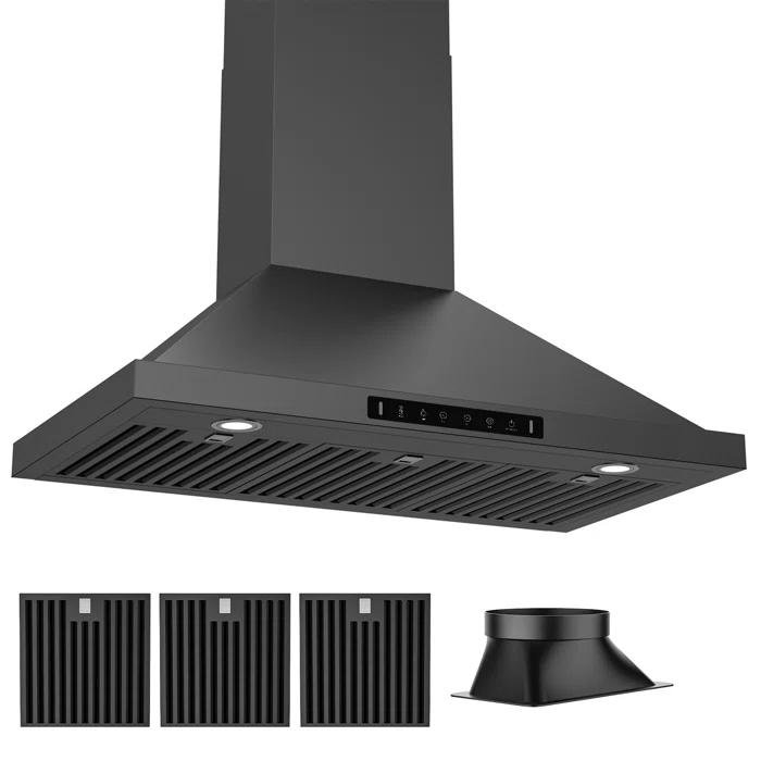 VIKIO PRO 36" 900 CFM Convertible Wall Mount Range Hood with LED Lights & Hands-Free Control RHW30-MH
